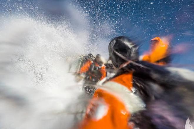 Onboard Team Alvimedica - A wet and wild existence even in the protected cockpit of a Volvo 6 - Leg five to Itajai - Volvo Ocean Race 2015 ©  Amory Ross / Team Alvimedica